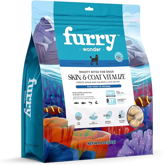 Furry Skin & Coat Vitalize Freeze-Dried Raw Salmon & Cod Recipe for Dogs